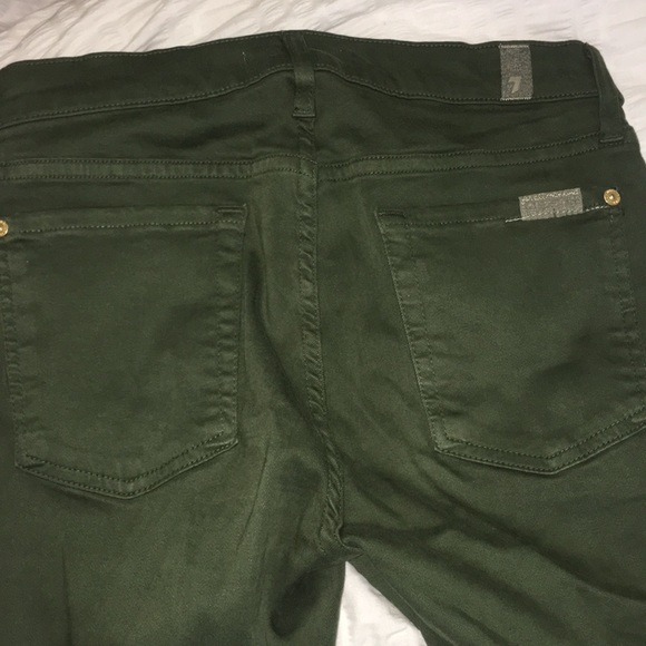 7 for all mankind dark green zipper jeans - Picture 5 of 5
